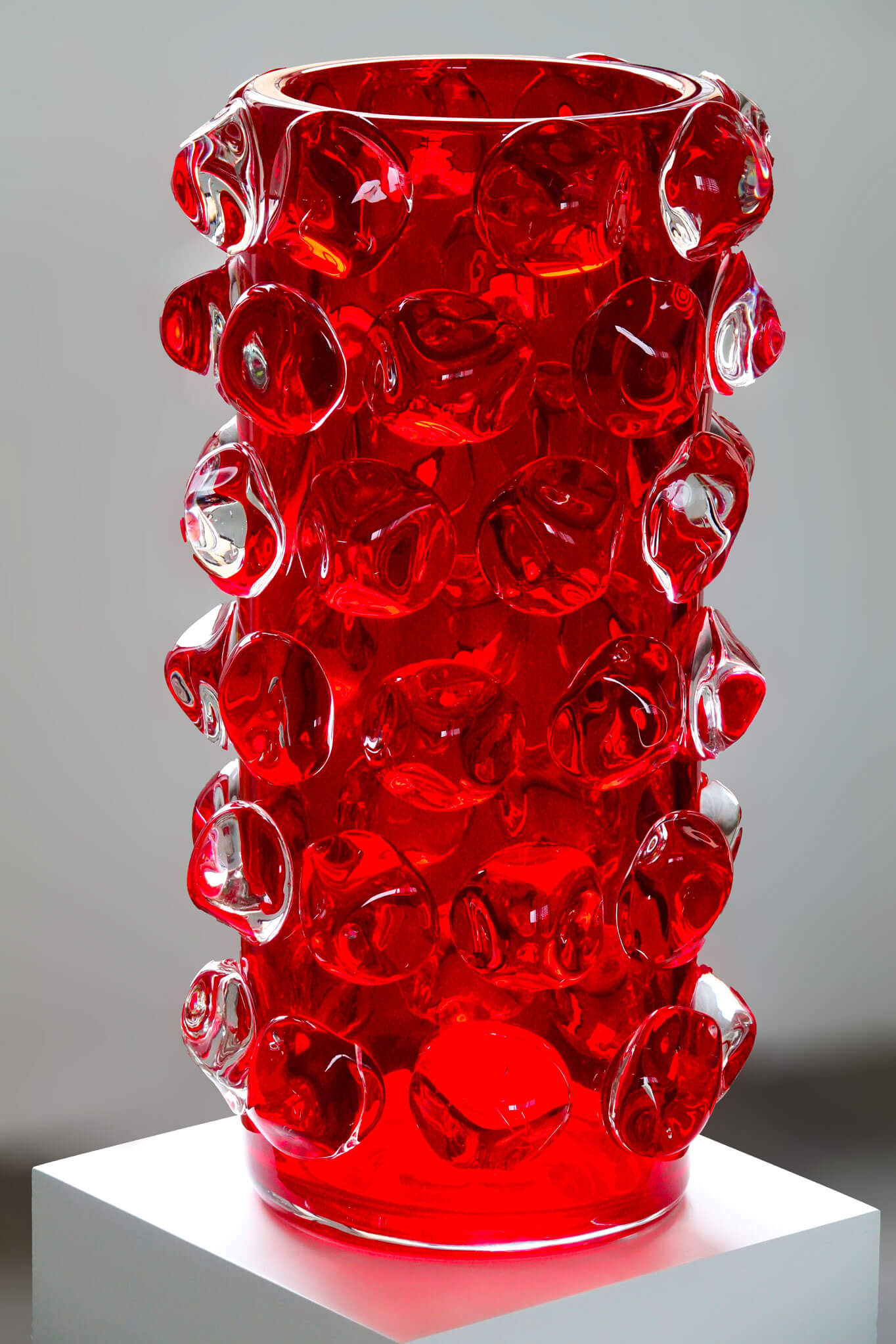 vetro-murano-vaso-massiccio-collezione-ciottoli-rosso