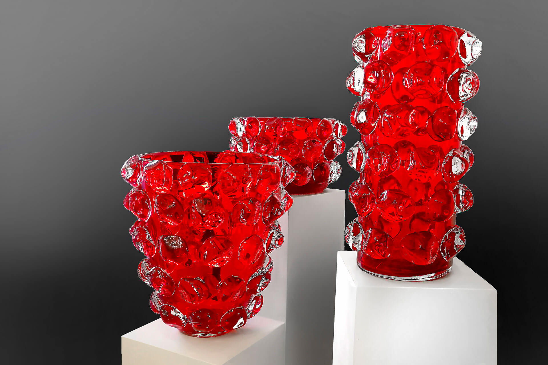 vetro-murano-vasi-massicci-collezione-ciottoli-rosso